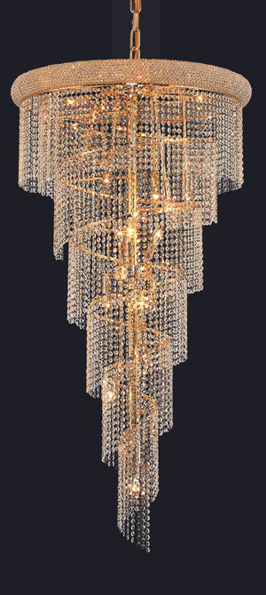 Elegant Lighting - V1801SR30G/RC - 22 Light Chandelier - Spiral - Gold