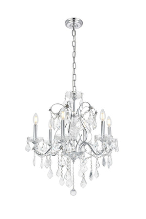 Elegant Lighting - V2015D24C/RC - Six Light Chandelier - St. Francis - Chrome