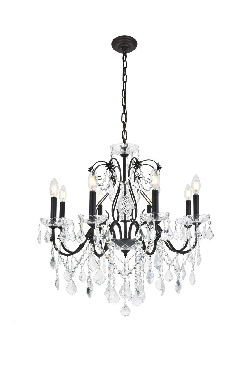 Elegant Lighting - V2015D26DB/RC - Eight Light Chandelier - St. Francis - Dark Bronze