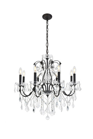 Elegant Lighting - V2015D26DB/RC - Eight Light Chandelier - St. Francis - Dark Bronze