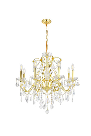 Elegant Lighting - V2015D26G/RC - Eight Light Chandelier - St. Francis - Gold