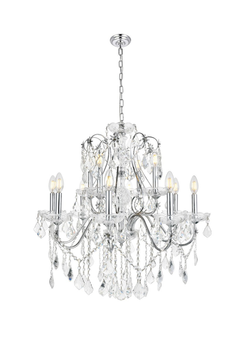 Elegant Lighting - V2015D28C/RC - 12 Light Chandelier - St. Francis - Chrome