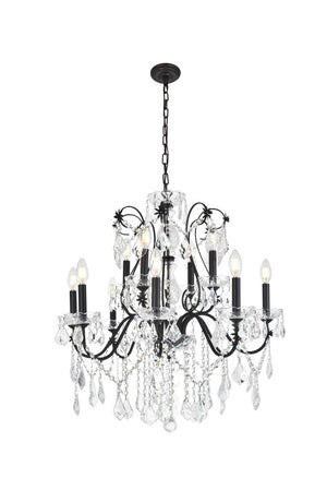 Elegant Lighting - V2015D28DB/RC - 12 Light Chandelier - St. Francis - Dark Bronze