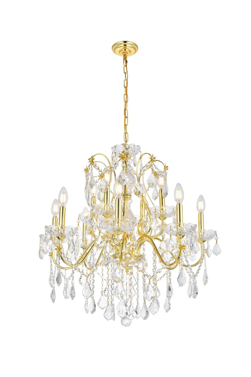 Elegant Lighting - V2015D28G/RC - 12 Light Chandelier - St. Francis - Gold