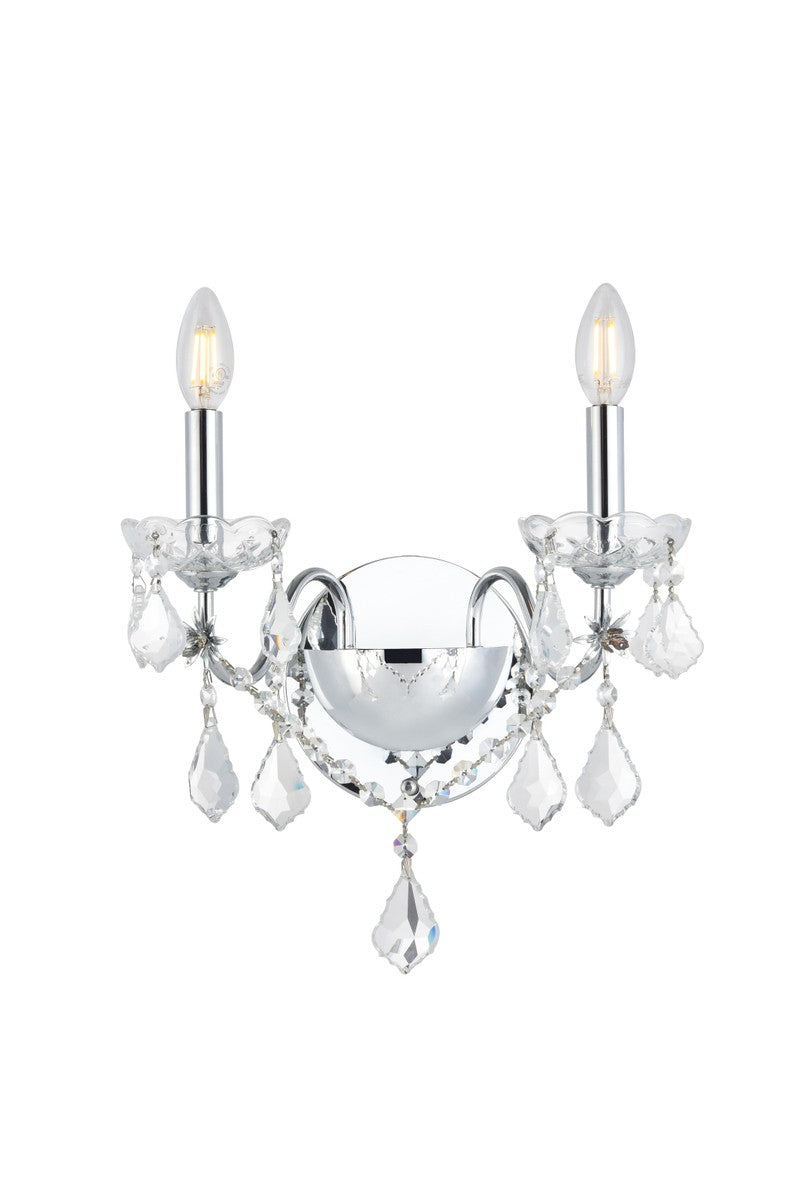 Elegant Lighting - V2015W2C/RC - Two Light Wall Sconce - St. Francis - Chrome