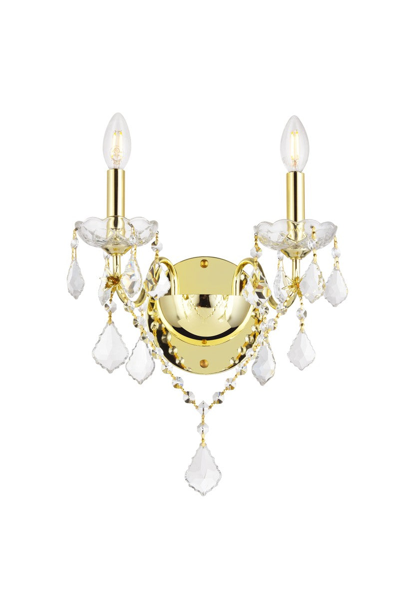 Elegant Lighting - V2015W2G/RC - Two Light Wall Sconce - St. Francis - Gold