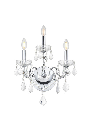 Elegant Lighting - V2015W3C/RC - Three Light Wall Sconce - St. Francis - Chrome