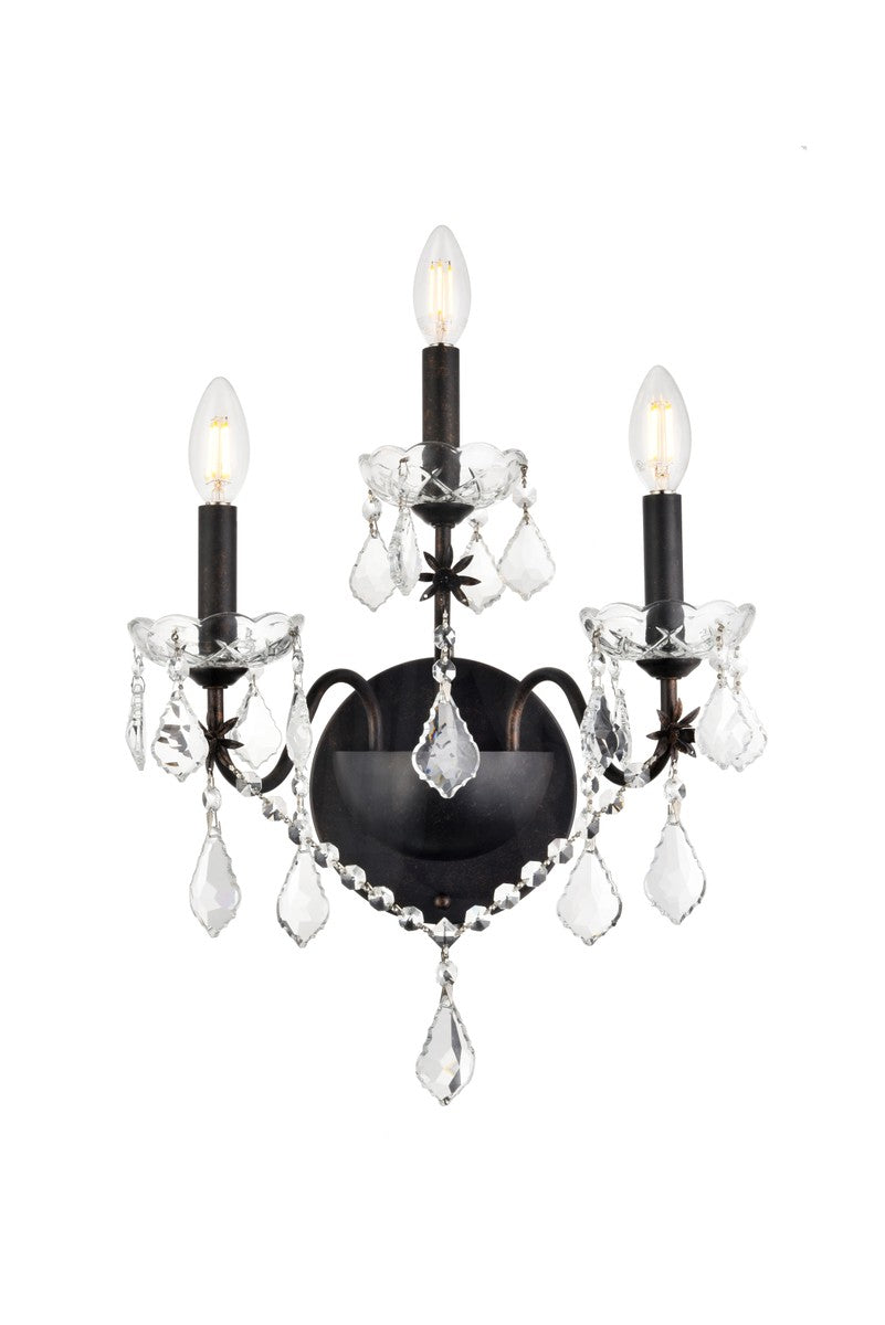 Elegant Lighting - V2015W3DB/RC - Three Light Wall Sconce - St. Francis - Dark Bronze