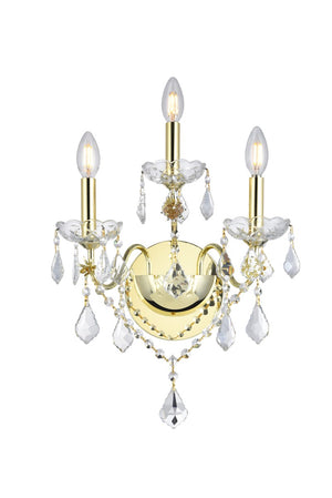 Elegant Lighting - V2015W3G/RC - Three Light Wall Sconce - St. Francis - Gold