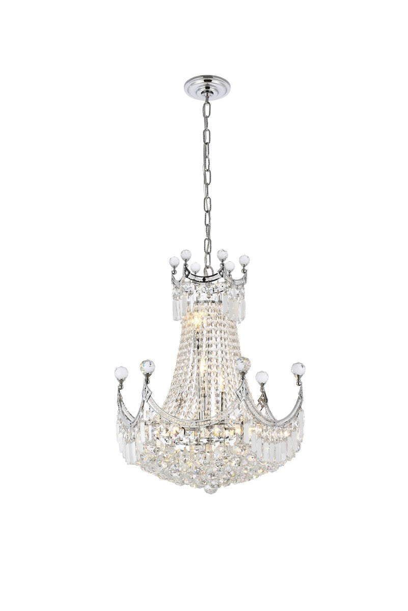 Elegant Lighting - V8949D20C/RC - Nine Light Chandelier - Corona - Chrome