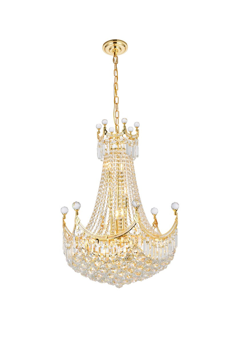 Elegant Lighting - V8949D24G/RC - 15 Light Chandelier - Corona - Gold