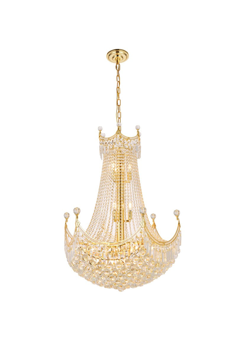 Elegant Lighting - V8949D30G/RC - 24 Light Chandelier - Corona - Gold