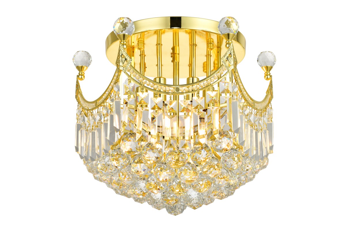 Elegant Lighting - V8949F16G/RC - Six Light Flush Mount - Corona - Gold