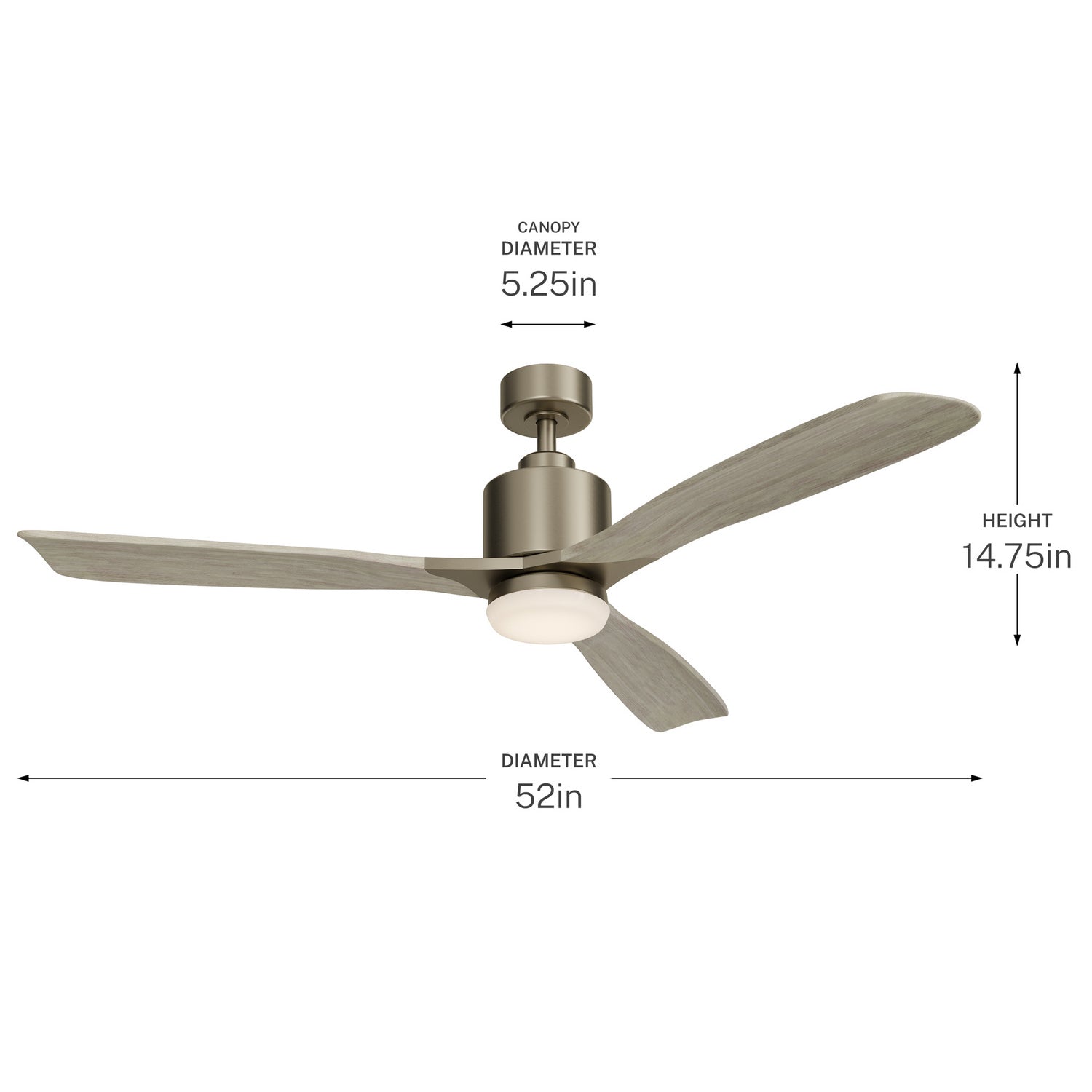 Kichler - 300027AP - 52"Ceiling Fan - Ridley II - Antique Pewter