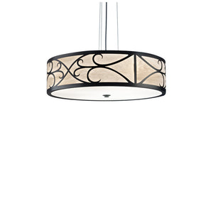 UltraLights - 13224-24-DI-FA-03 - Four Light Pendant - Tambour - Dark Iron