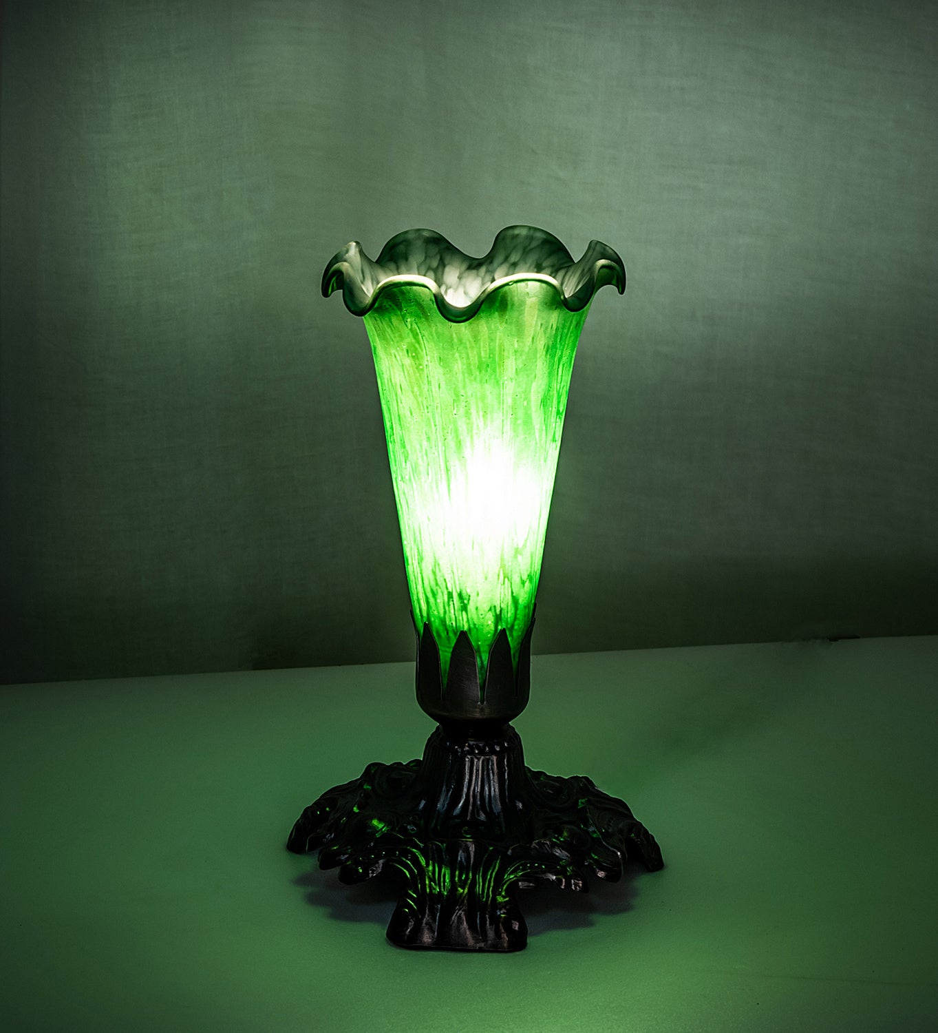 Meyda Tiffany - 13818 - One Light Accent Lamp - Green - Mahogany Bronze