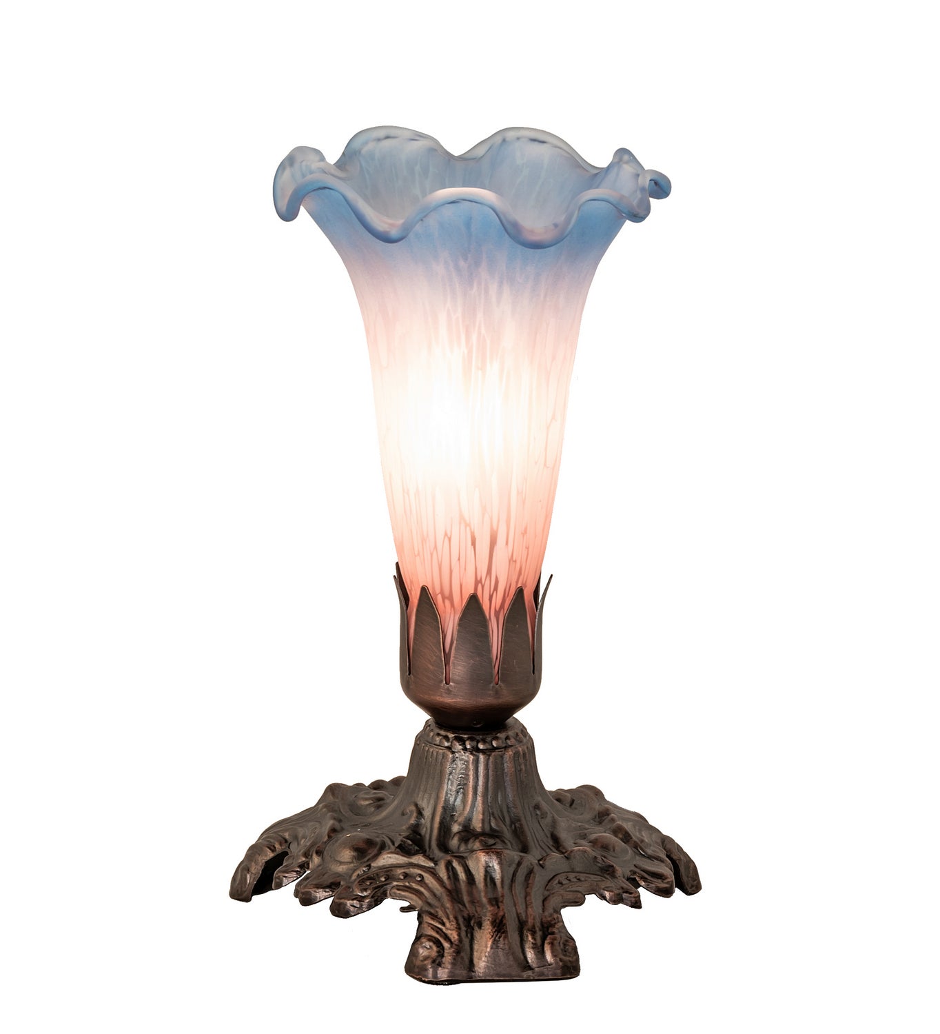 Meyda Tiffany - 14321 - One Light Mini Lamp - Pink/Blue - Mahogany Bronze