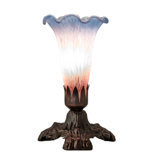 Meyda Tiffany - 14321 - One Light Mini Lamp - Pink/Blue - Mahogany Bronze