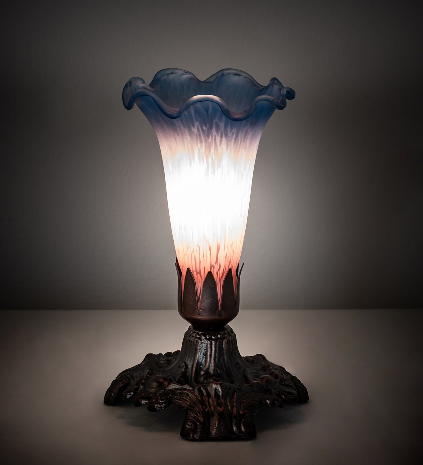 Meyda Tiffany - 14321 - One Light Mini Lamp - Pink/Blue - Mahogany Bronze