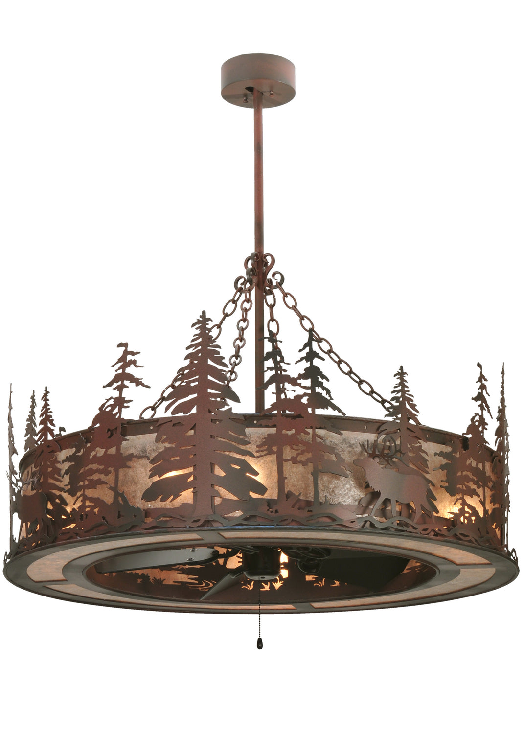 Meyda Tiffany - 144299 - Eight Light Chandelier - Elk At Dusk - Rust,Wrought Iron