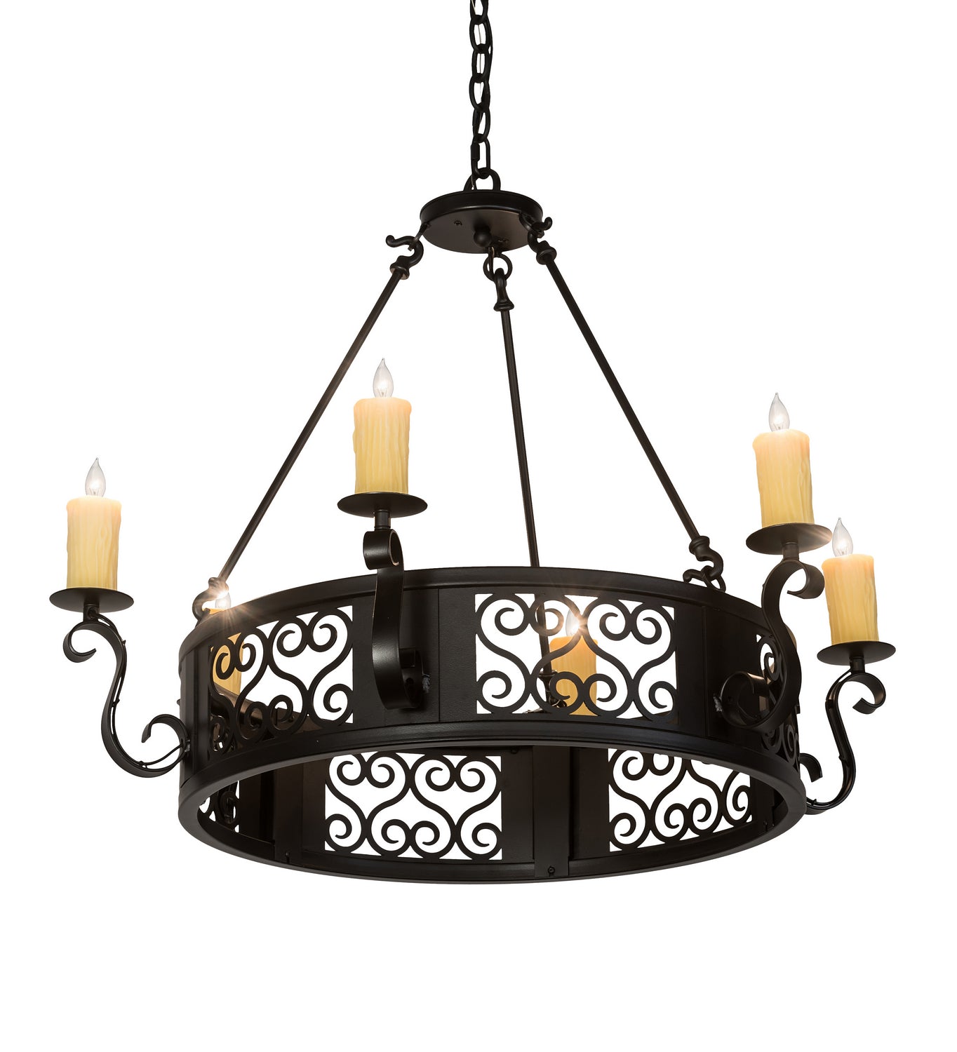 Meyda Tiffany - 146660 - Six Light Chandelier - Liesel - Blackwash