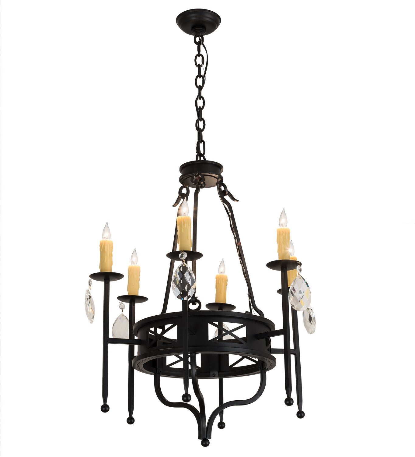 Meyda Tiffany - 160742 - Six Light Chandelier - Gina - Blackwash