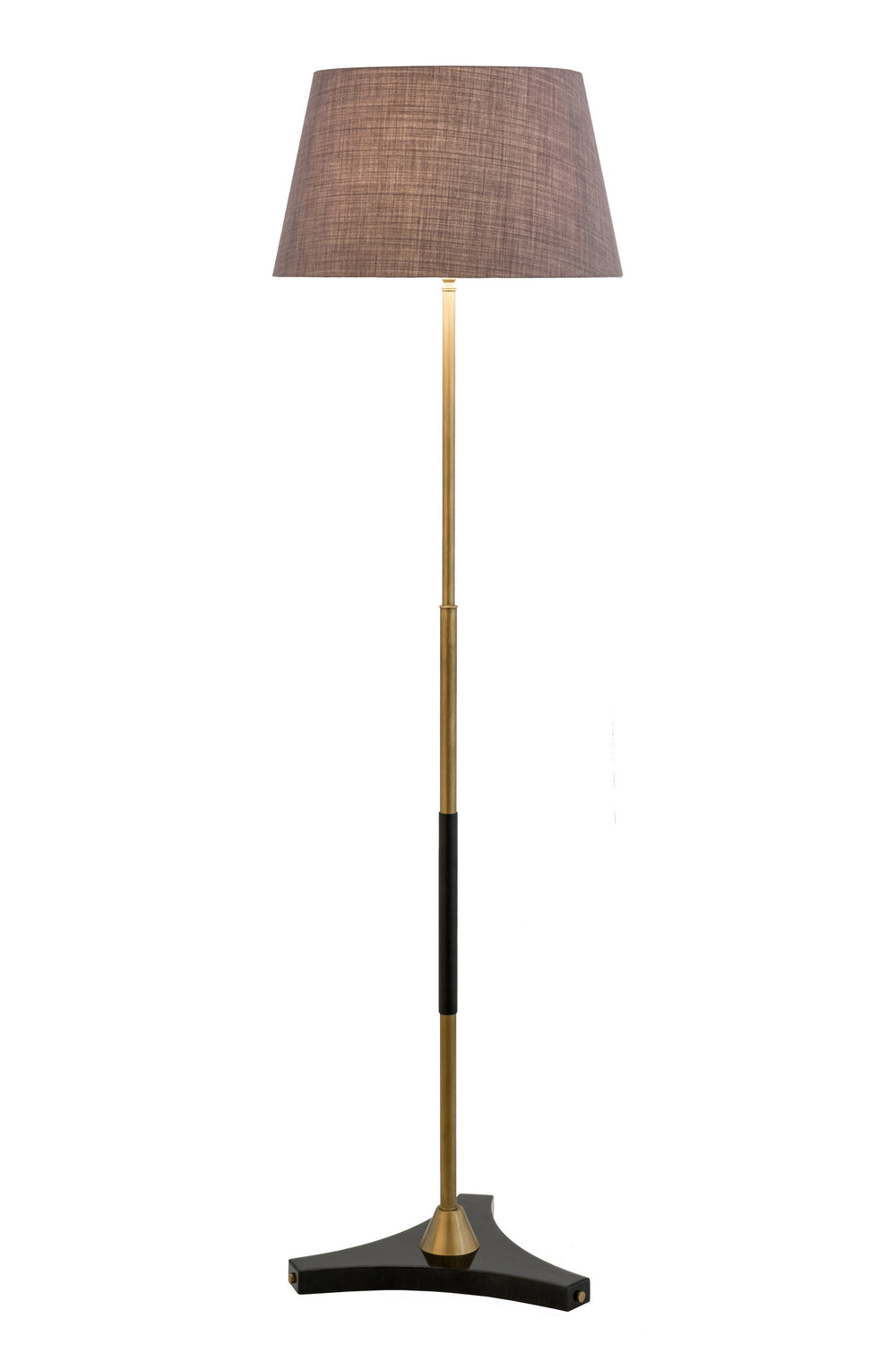 Meyda Tiffany - 167596 - One Light Floor Lamp - Cilindro - Black Metal,Antique Brass