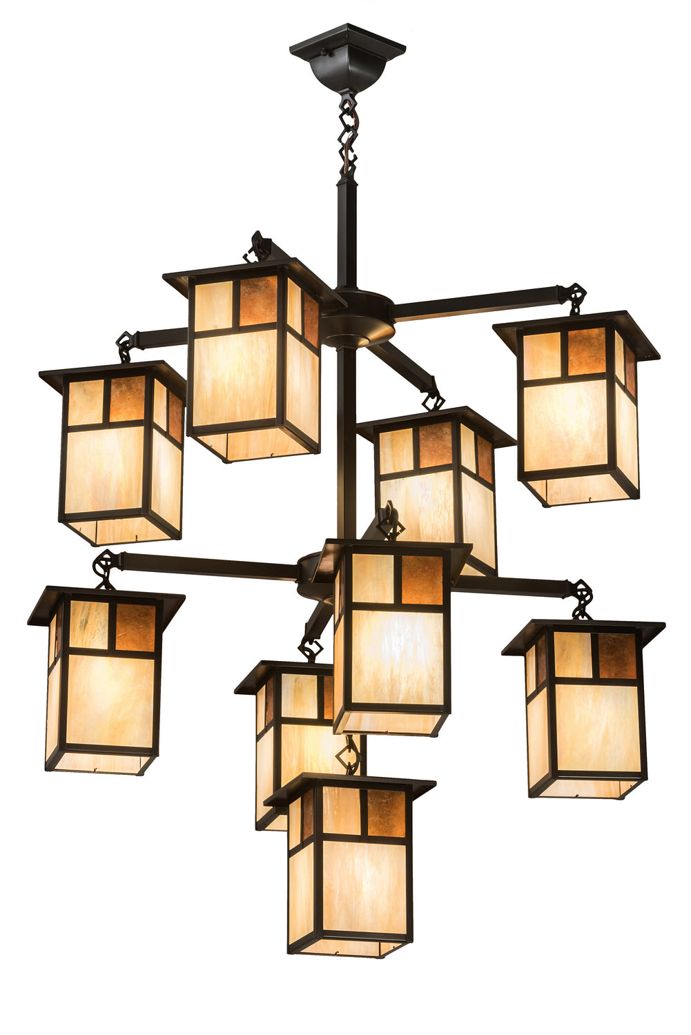 Meyda Tiffany - 194824 - Nine Light Chandelier - Hyde Park - Craftsman Brown