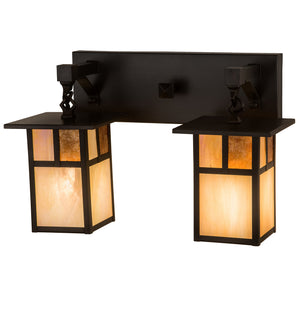 Meyda Tiffany - 194879 - Two Light Vanity - Hyde Park - Craftsman Brown