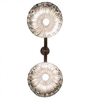 Meyda Tiffany - 195518 - Two Light Island Pendant - Tiffany Jeweled Peacock - Mahogany Bronze