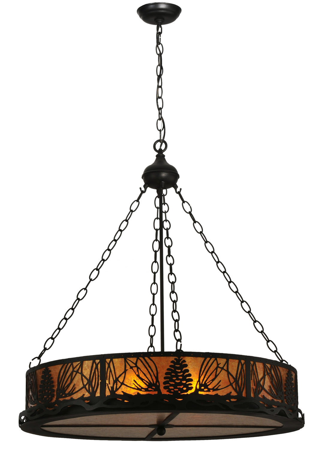 Meyda Tiffany - 50117 - Eight Light Pendant - Mountain Pine - Black Metal