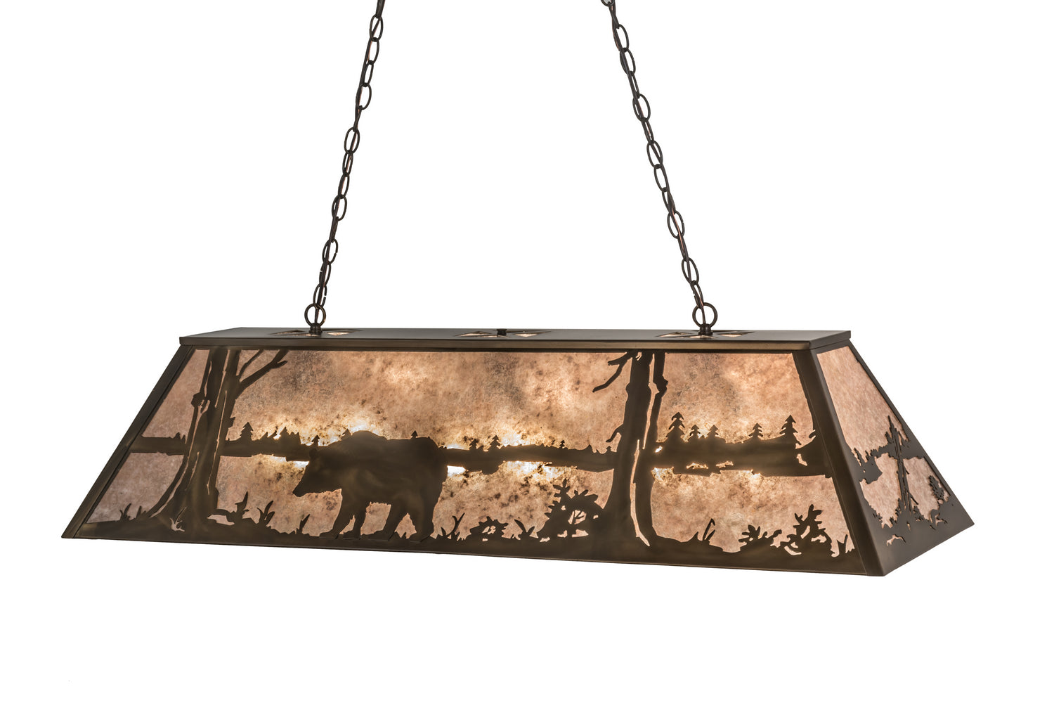 Meyda Tiffany - 51513 - 11 Light Pendant - Bear At Lake - Antique Copper