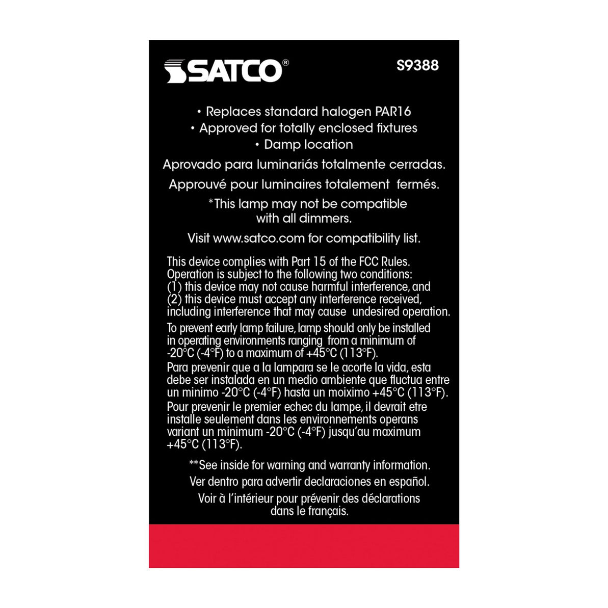 Satco - S9388 - Light Bulb - Clear