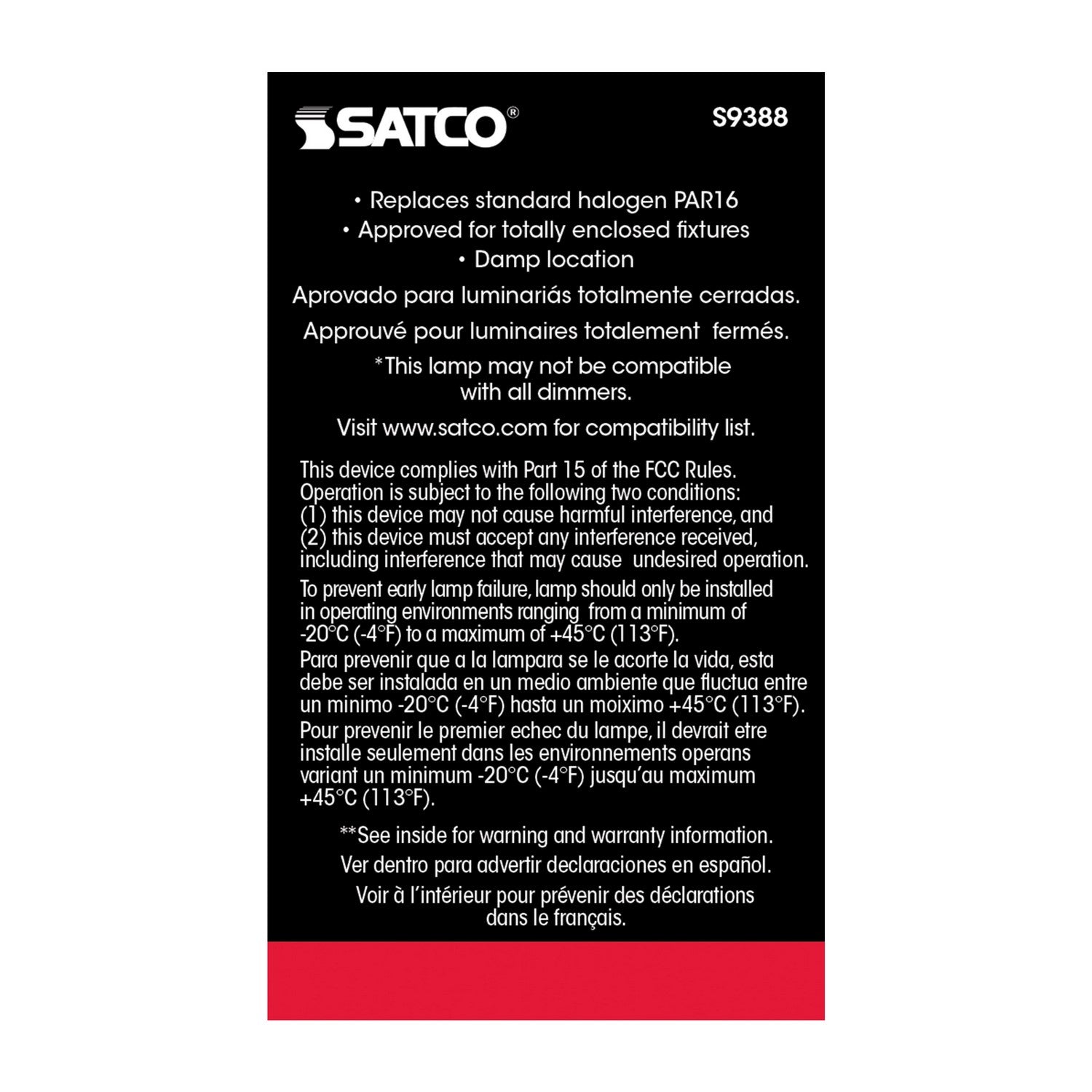 Satco - S9388 - Light Bulb - Clear