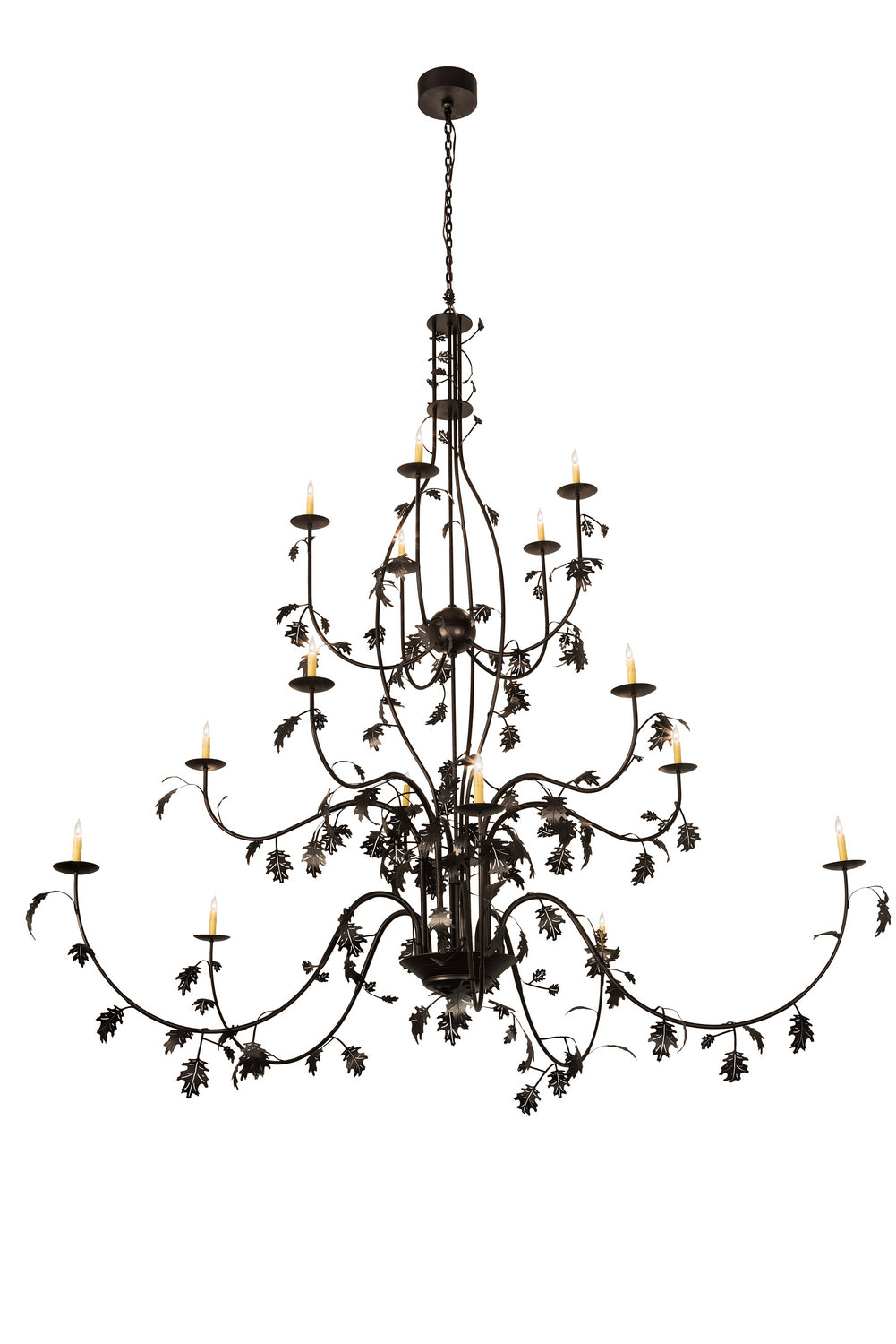 Meyda Tiffany - 193774 - 15 Light Chandelier - Oak Leaf - Mahogany Bronze