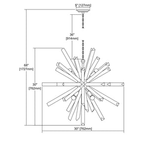 ELK Home - 1141-073 - Eight Light Chandelier - Cataclysm - Silver Leaf