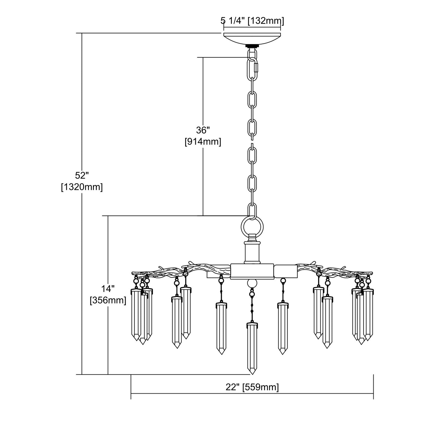 ELK Home - D3780 - Six Light Chandelier - Kvist - Cafe Bronze