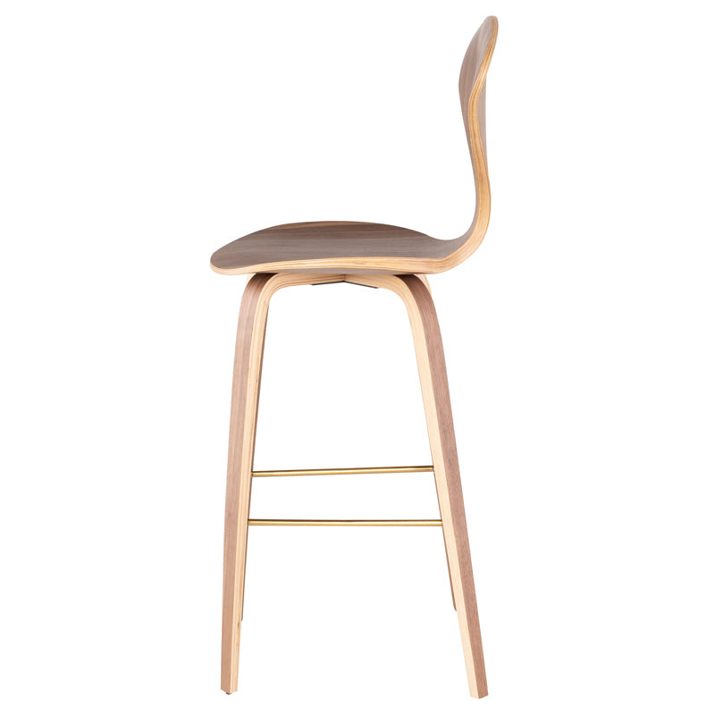 Nuevo - HGEM796 - Bar Stool - Satine - Walnut