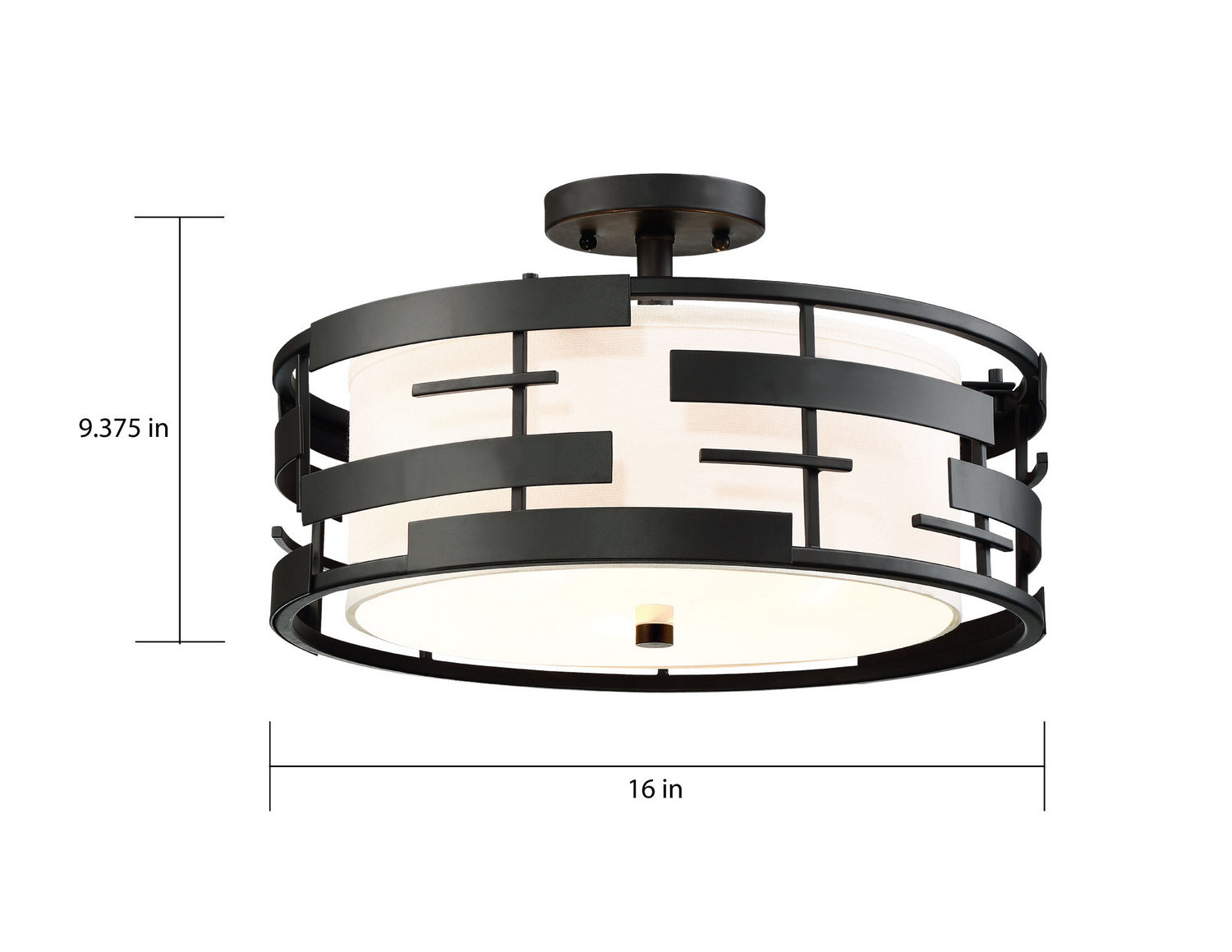 Nuvo Lighting - 60-6436 - Three Light Semi Flush Mount - Lansing - Midnight Bronze