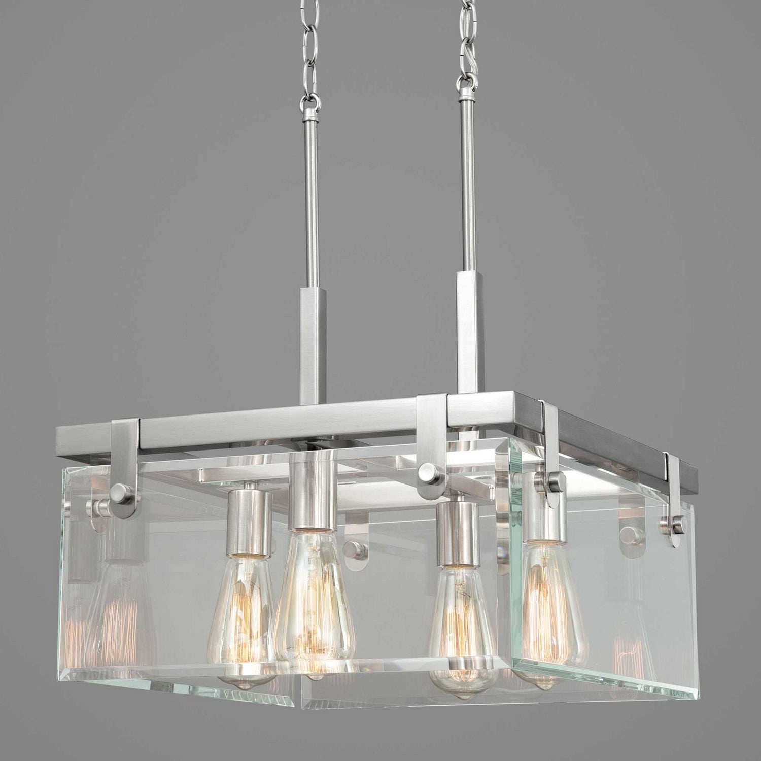 Progress Lighting - P350090-009 - Four Light Semi-Flush/Convertible - Glayse - Brushed Nickel