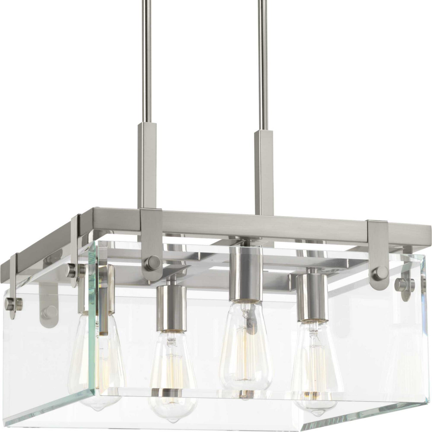 Progress Lighting - P350090-009 - Four Light Semi-Flush/Convertible - Glayse - Brushed Nickel