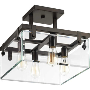 Progress Lighting - P350090-020 - Four Light Semi-Flush/Convertible - Glayse - Antique Bronze