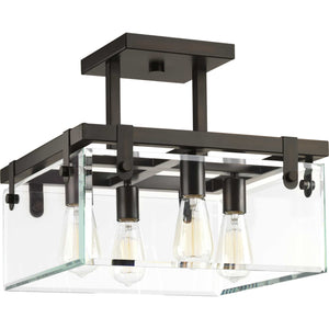 Progress Lighting - P350090-020 - Four Light Semi-Flush/Convertible - Glayse - Antique Bronze