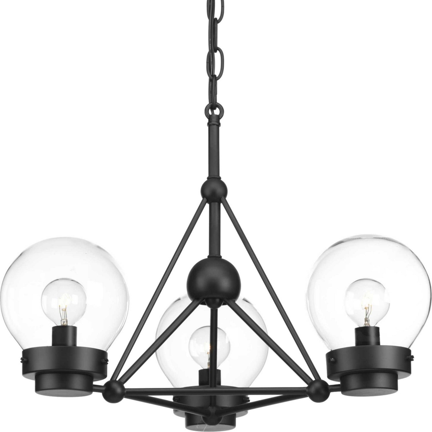 Progress Lighting - P400077-031 - Three Light Semi-Flush Convertible - Spatial - Black