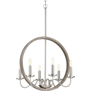 Progress Lighting - P400081-009 - Six Light Chandelier - Fontayne - Brushed Nickel