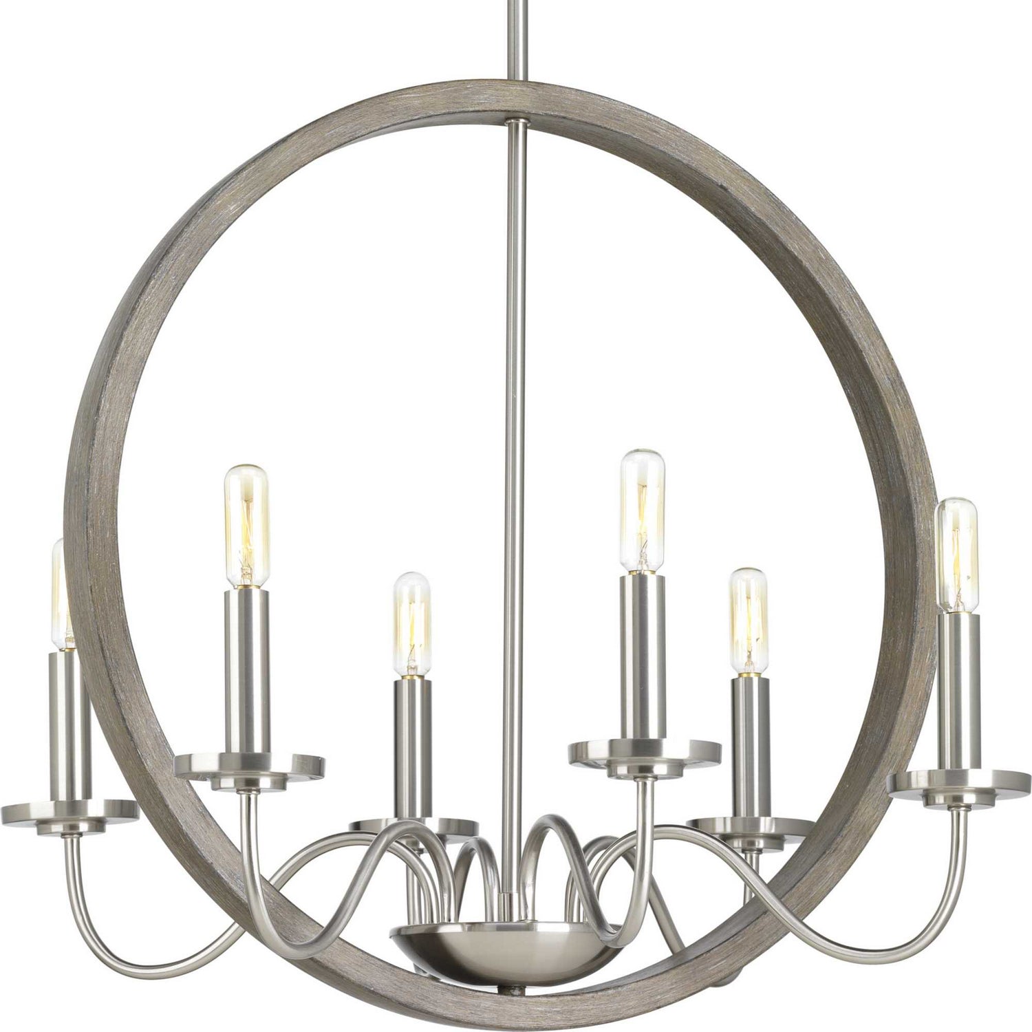 Progress Lighting - P400081-009 - Six Light Chandelier - Fontayne - Brushed Nickel