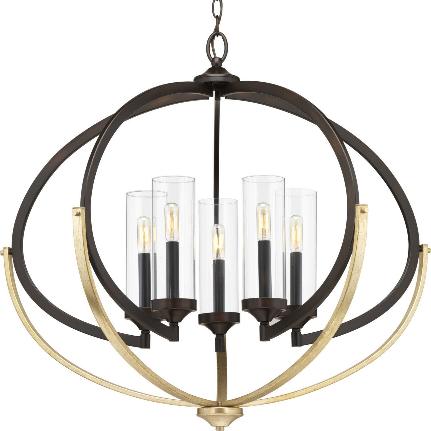 Progress Lighting - P400117-020 - Five Light Chandelier - Evoke - Antique Bronze