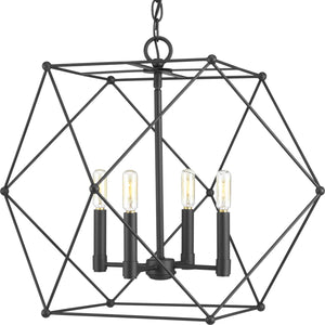 Progress Lighting - P500083-031 - Four Light Pendant - Spatial - Black