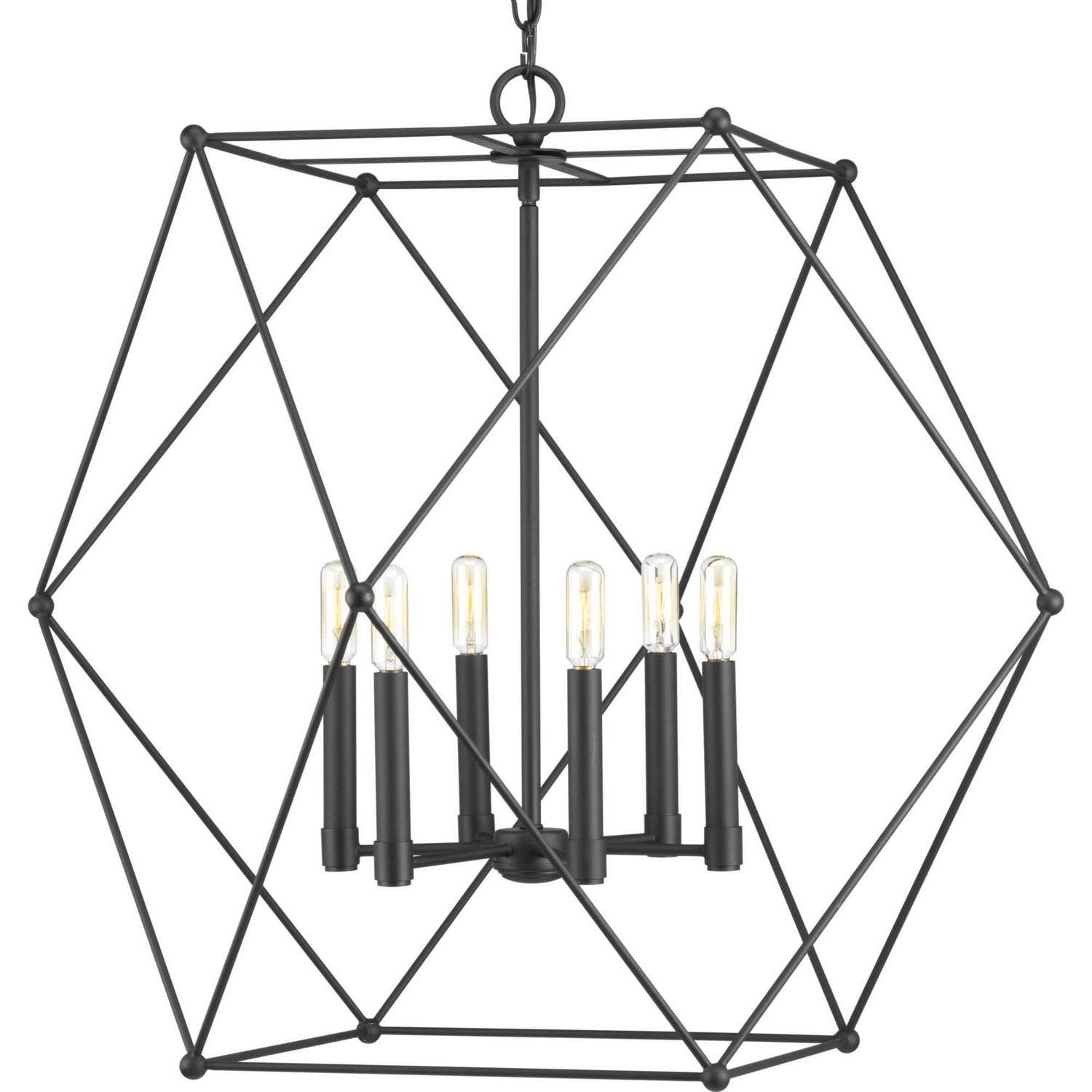 Progress Lighting - P500084-031 - Six Light Pendant - Spatial - Black