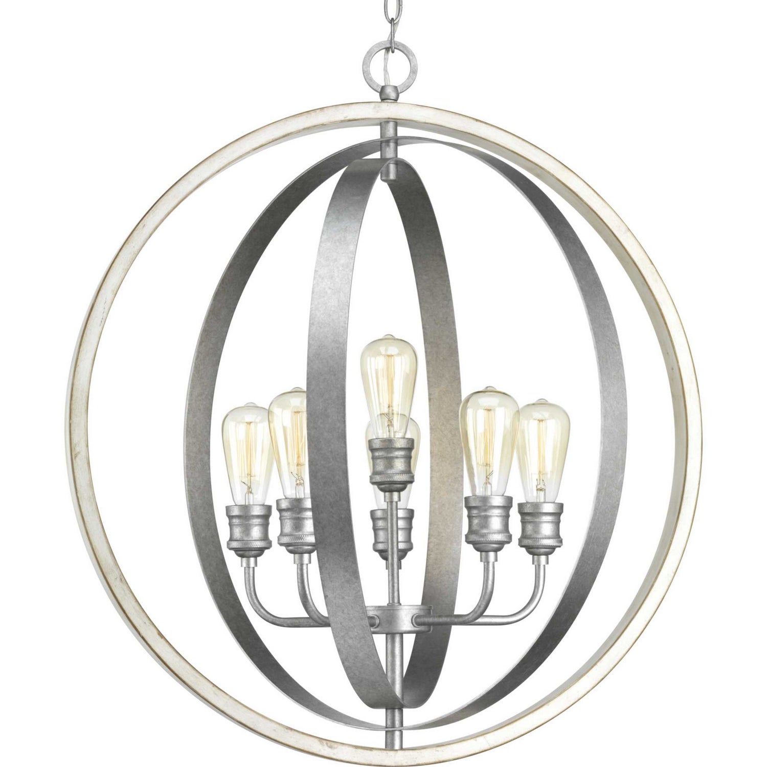 Progress Lighting - P500094-141 - Six Light Pendant - Conestee - Galvanized Finish